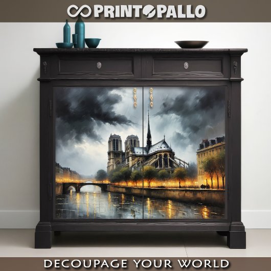 Notre Dame de Paris, stormachtige nacht en een pro Tissuepapier