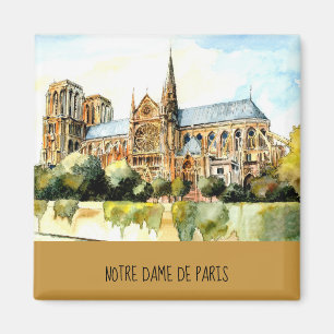 Notre Dame de Paris Travel Photo Add Text Fridge Magneet