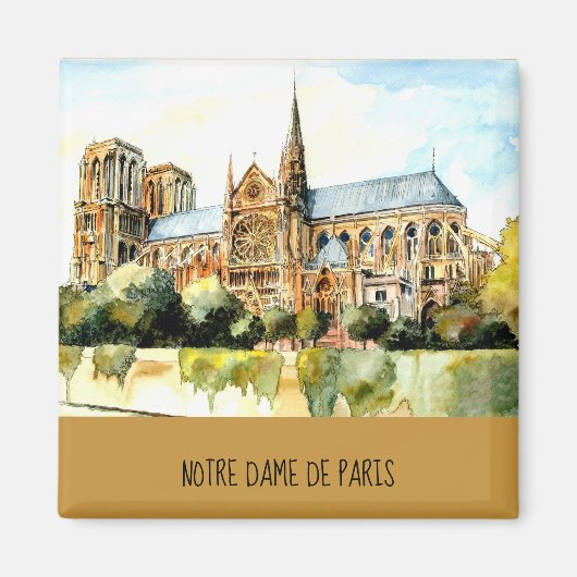 Notre Dame de Paris Travel Photo Add Text Fridge Magneet (Voorkant)