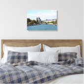 Notre Dame de Paris zicht vanaf Pont d'Austerlitz Canvas Afdruk (Insitu (Slaapkamer))