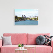 Notre Dame de Paris zicht vanaf Pont d'Austerlitz Canvas Afdruk (Insitu (Woonkamer))
