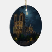 Notre Dame en Volle Maan Art Keramisch Ornament (Rechts)