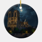 Notre Dame en Volle Maan Art Keramisch Ornament (Achterkant)