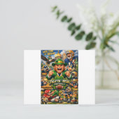 Notre Dame Fighting Irish Grappig Logo Briefkaart (Staand voorkant)