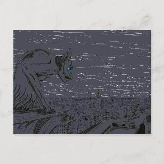 Notre Dame Gargoyle Briefkaart (Voorkant)