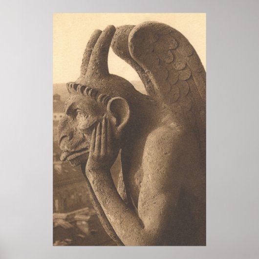 Notre Dame Gargoyle Chimera Poster (Voorkant)