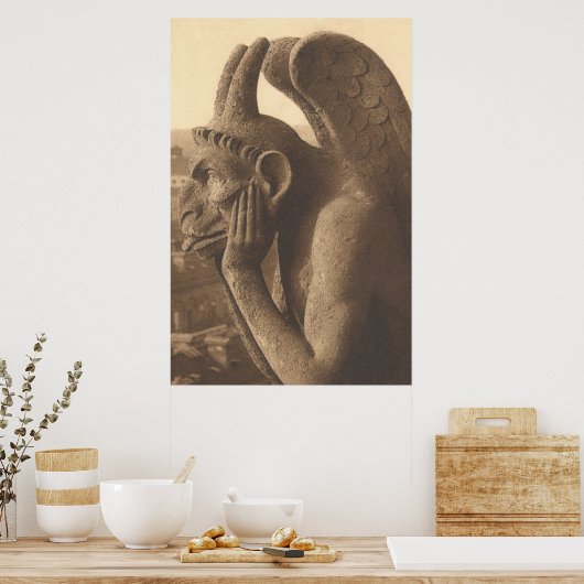 Notre Dame Gargoyle Chimera Poster (Keuken)