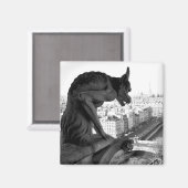 Notre Dame Gargoyle  Print Square Magnet (Voorkant / Achterkant)