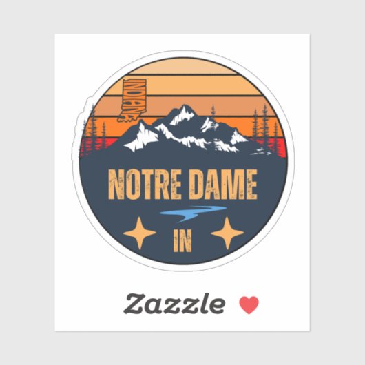 Notre Dame, Indiana Sticker (Vel)