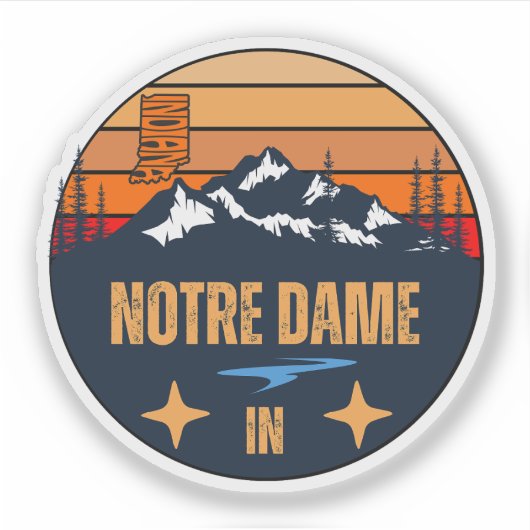Notre Dame, Indiana Sticker (Voorkant)