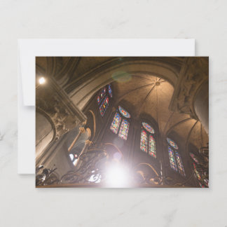 Notre Dame Interieur met Glas in lood Briefkaart