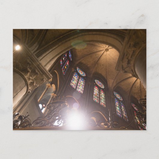 Notre Dame Interieur met Glas in lood Briefkaart (Voorkant)