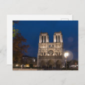 Notre Dame kathedraal bij nacht, Parijs Briefkaart (Voorkant / Achterkant)