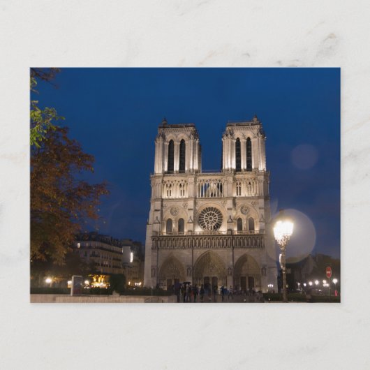 Notre Dame kathedraal bij nacht, Parijs Briefkaart (Voorkant)