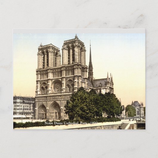 Notre Dame kathedraal c1890,  Franse prent Briefkaart (Voorkant)