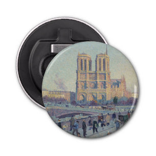 Notre Dame Kathedraal Parijs Frankrijk Classic Sch Button Flesopener