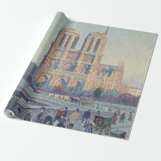 Notre Dame Kathedraal Parijs Frankrijk Classic Sch Cadeaupapier (Uitgerold)