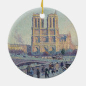 Notre Dame Kathedraal Parijs Frankrijk Classic Sch Keramisch Ornament (Achterkant)