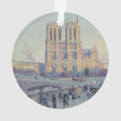 Notre Dame Kathedraal Parijs Frankrijk Classic Sch Ornament (achterkant)