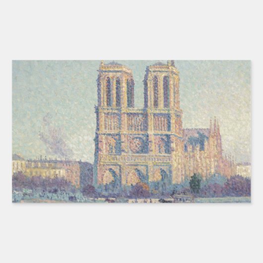 Notre Dame Kathedraal Parijs Frankrijk Classic Sch Rechthoekige Sticker (Voorkant)