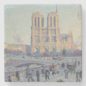 Notre Dame Kathedraal Parijs Frankrijk Classic Sch Stenen Onderzetter (Voorkant)