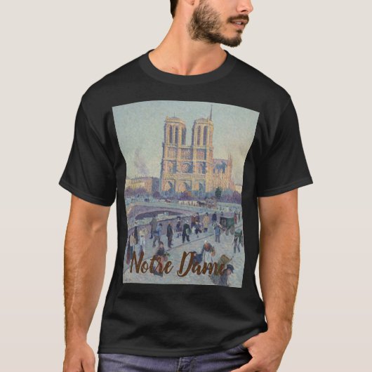 Notre Dame Kathedraal Parijs Frankrijk Classic Sch T-shirt (Voorkant)