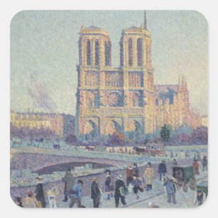 Notre Dame Kathedraal Parijs Frankrijk Classic Sch Vierkante Sticker
