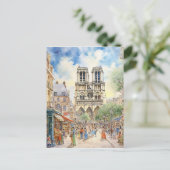 Notre Dame Kathedraal Parijs Scene Art Briefkaart (Staand voorkant)