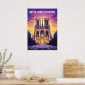 Notre-Dame kathedraal, reizen kunst poster (Keuken)