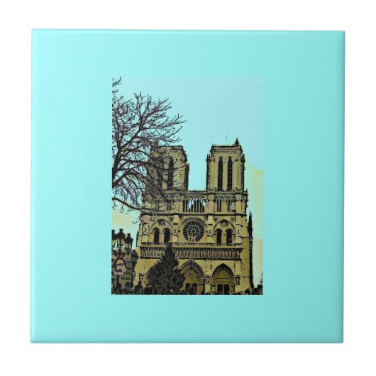 Notre Dame Painting Tegeltje (Voorkant)