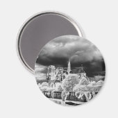 Notre Dame, Parijs 4 b&w Magneet (Voorkant / Achterkant)