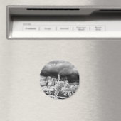 Notre Dame, Parijs 4 b&w Magneet (Insitu (Vaatwasser))