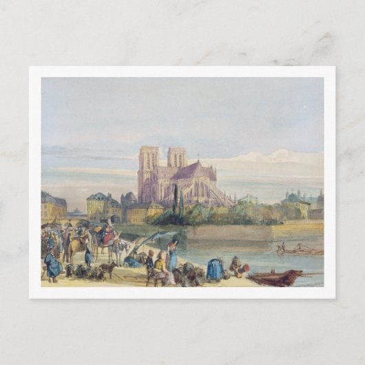 Notre Dame, Parijs (w/c op papier) Briefkaart (Voorkant)