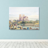 Notre Dame, Parijs (w/c op papier) Canvas Afdruk (Insitu (Houten vloer))