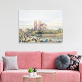 Notre Dame, Parijs (w/c op papier) Canvas Afdruk (Insitu (Woonkamer))