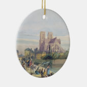 Notre Dame, Parijs (w/c op papier) Keramisch Ornament (Rechts)