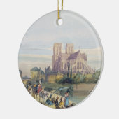 Notre Dame, Parijs (w/c op papier) Keramisch Ornament (Links)