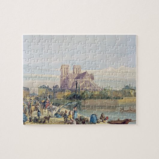 Notre Dame, Parijs (w/c op papier) Legpuzzel (Horizontaal)