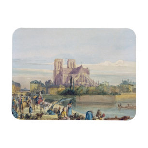Notre Dame, Parijs (w/c op papier) Magneet