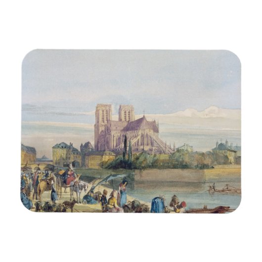 Notre Dame, Parijs (w/c op papier) Magneet (Horizontaal)