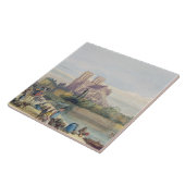 Notre Dame, Parijs (w/c op papier) Tegeltje (Zijkant)