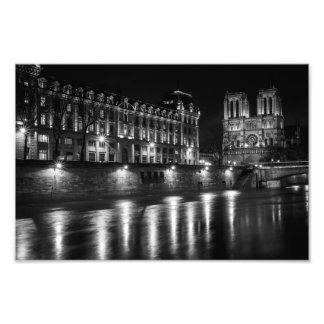 Notre Dame Paris Black en White - Foto Afdruk
