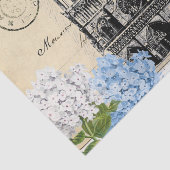 Notre Dame Paris Blue Flower Briefkaart Tissue Pap Tissuepapier (Detail)