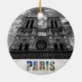 Notre Dame Paris Frankrijk Kerst van de kathedraal Keramisch Ornament (Achterkant)