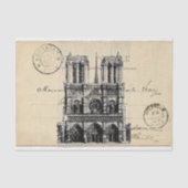 Notre Dame Paris Frans Briefkaart Weefselpapier Tissuepapier (Voorkant)
