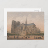 Notre Dame, Paris Lithograaf door Charles Rivière Briefkaart (Voorkant / Achterkant)