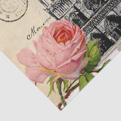 Notre Dame Paris Pink Roses Briefkaart Weefpapier Tissuepapier (Detail)