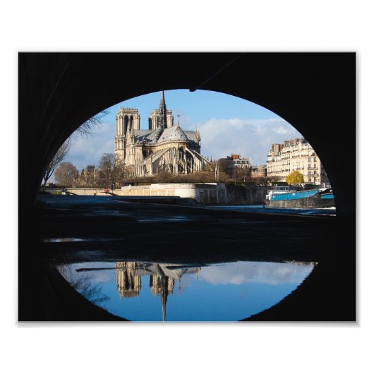 Notre Dame Reflections Foto Afdruk (Voorkant)