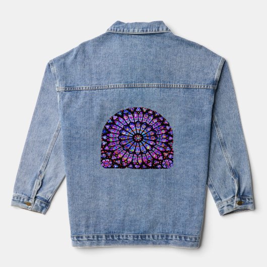 Notre Dame roos venster Denim Jacket (Achterkant)