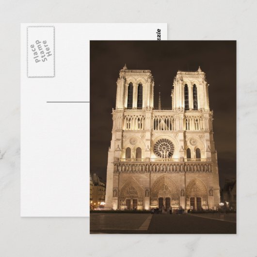 Notre Dame 's nachts Briefkaart (Voorkant / Achterkant)